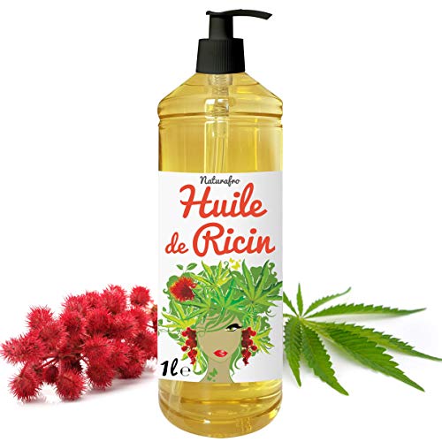 Naturafro - Aceite de ricino para pelo, pestañas y uñas, 1 litro