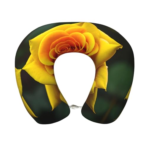 Almohada de viaje con diseño de rosa amarilla tamaño único miniatura 1