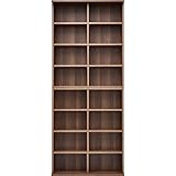 ワイエムワールド 本棚 幅75 奥行22 高さ180 スリム 大容量 薄型 収納棚 木製 ウォールナット 00-248