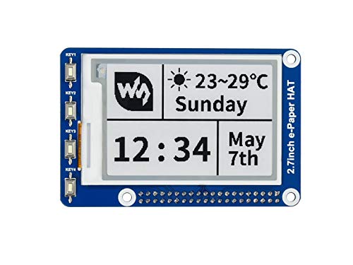 TOP1 2.7�C���`E-InkE-Paper Display HAT for Raspberry Pi�A264×176�𑜓x��ʔ������j�^�[�iSPI�C���^�[�t�F�[�X�T�|�[�g�t���jRaspberry/Jetson Nano/Nucleo�{�[�h