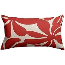 Majestic Home Goods Red Plantation Indoor / Outdoor Small Throw Pillow 20" L x 5" W x 12" H