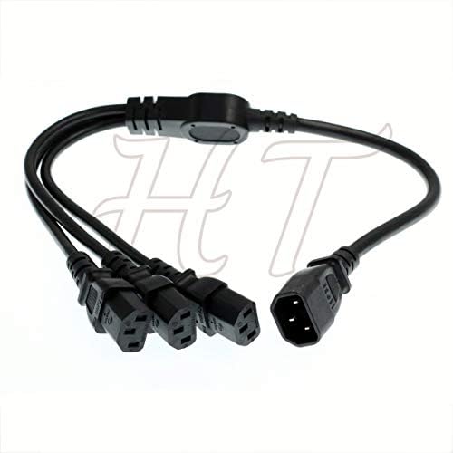 HangTon UPS PDU Computer PC Power Splitter Cord C14 to 4 x C13 10A 250V Extension Cable (1.8m(6ft))