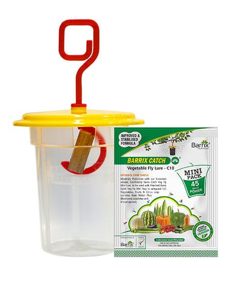 Barrix Catch Vegetable Fruit Fly Trap, Mini– Eco-Friendly, Non-Pesticide Fly Killer Jar | Reusable Insect Catcher with Lure | Safe & Natural Pest Control for Outdoor Use (Fly Catch, 1, Piece)-image-6