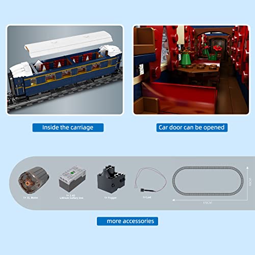 TopBau Technik BR18 201 Deutsch Schnellzug Modell mit Schienen und LED Licht, 2348+ Teilen RC+APP Dampflokomotiven… – Bild 6