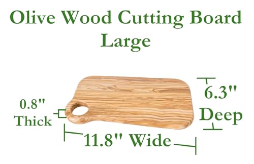 Lipper International Olive Wood Cutting and Serving Board with Rounded Edges for Hors D’oeuvres, Cheeses, Meats or Snacks, Large, 11.8" x 6.3" x 0.8" by Lipper International - Image 2