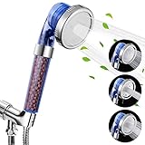 luxsego 3 Settings Shower Head High Pressure Water Saving Showerhead with Filter Beads, Shower Heads with Handheld Spray, Ecowater Spa Showerheads with Hose and Bracket for Dry Hair & Skin