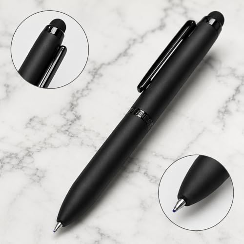 Image of Pen Paradise Set of 2 Matte Black Mini Ball Pen with Glossy Clip | Twist Mechanism | Smooth 0.6mm Blue Ink | Metallic Premium Pocket Pen for Office, Professionals & Gifting