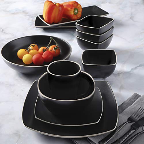 Gibson Elite Soho Lounge Dinnerware Set, 9.7" Serving Bowl, Matte Black #TOP5