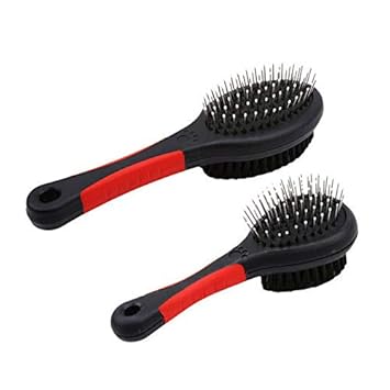 Royale Dog New 2 Size Pet Double Sided Bath Brush Dog Cat Pet Faces Fur Grooming Tool- 1 Piece (Color May Vary) (Medium)