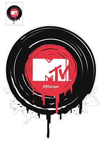 Image of Asian Paints Wall Ons Original MTV 'XL' Wall Decal - 'Play The MTV Record' DIY Removable Peel and Stick Wall Sticker - 'Covers H 1.8 ft x W 1.5 ft on The Wall' Home Decor