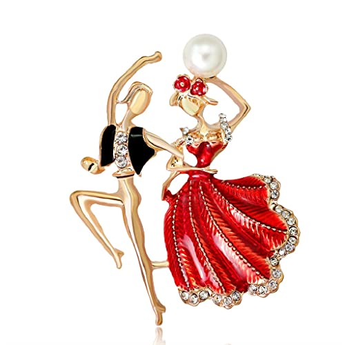 Broche peplum élégante en alliage et diamants scintillants pour sublimer un corsage de soirée