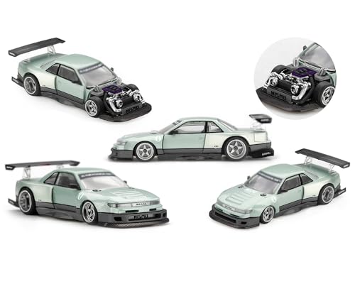 Mini GT Silvia S13-R Kaido Works V1 RHD Verde Claro Metalizado miniatura 4