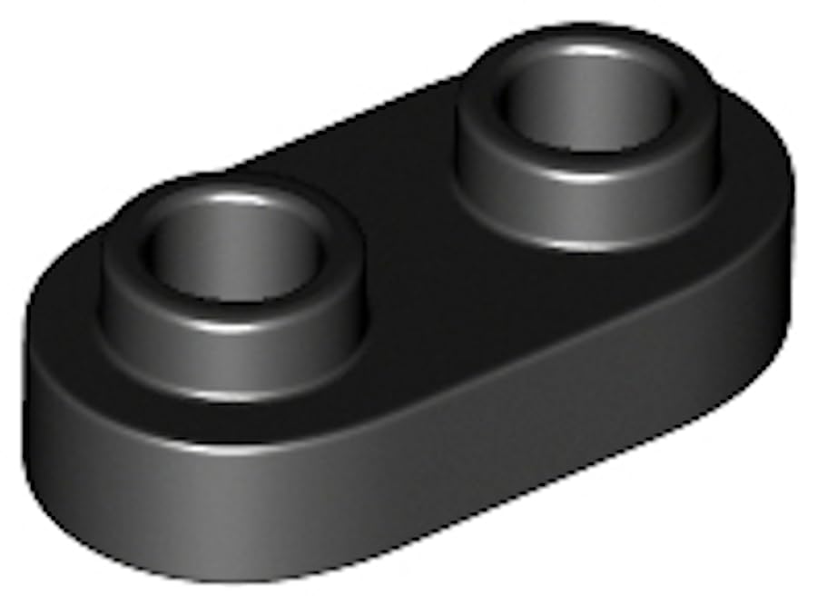 LEGO Round Plate 1 x 2 with Open Studs, Part 35480 (Black, 50, Bricks) โ image 1
