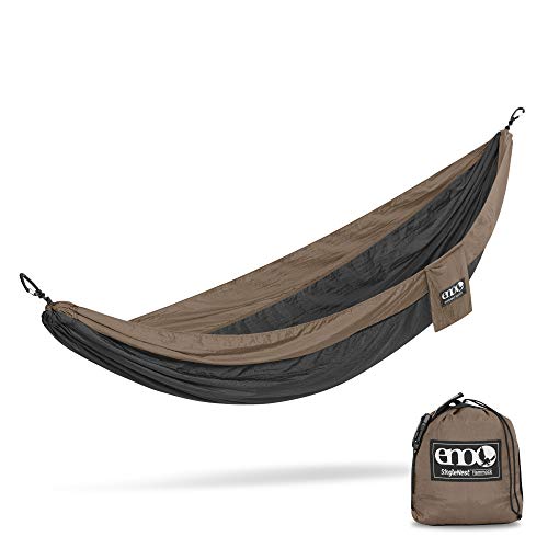 ENO - Eagles Nest Outfitters SingleNest Hammock, Portable Hammock for One, Khaki/Black