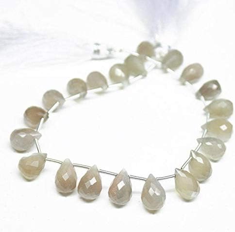 1 Strand Moonstone Tear Drop Faceted 8'' Long Strand Gemstone Beads, Jewelry Supplies for Jewelry Making, Bulk Beads, for Meditation Jewellery Gemstone Size 12mm to 13mm