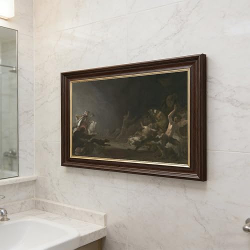 Impression sur toile A Witches Sabbath de Cornelis Saftleven - Décoration murale 20x30 cm