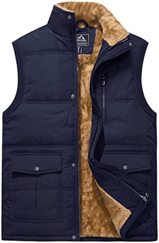 Mens Vest Outerwear Vest Quilted Vest Warm Fleece Lined Vest Soft Casual Vest Thick Vest Thermal Vest Ski Snow Vest Pad Vest