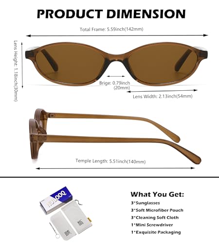 NULOOQ Retro Oval Cat Eye Sunglasses for Women Y2k Trendy Small Narrow Sunnies 90s Designer Sun Glasses4