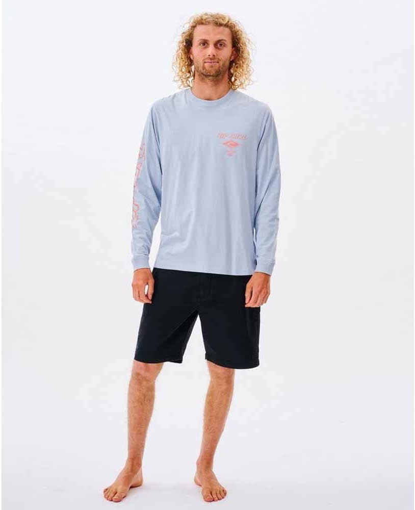 Rip Curl Fade Out Icon LS T-Shirt - Zen Blue