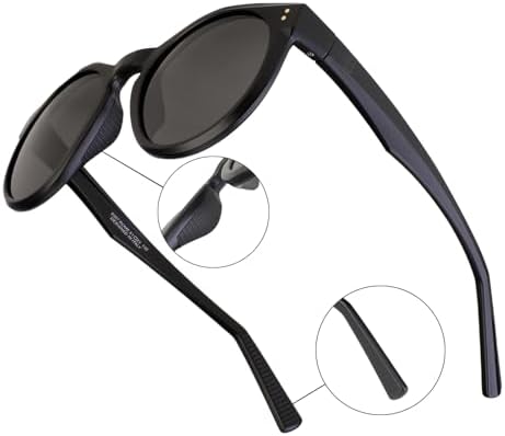 BUNVICK Corning Gepolariseerde zonnebril voor dames en heren, UV400 glazen van echt glas, anti-blauw licht, vermindert schittering en vermoeidheid van de ogen, 8201 Rome Brown