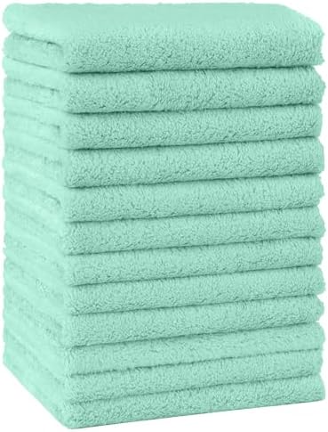 HOMEXCEL Baby Washcloths 12 Pack Microfiber Coral Fleece Soft Wash Cloths