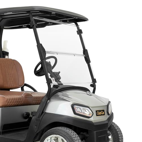 MODZ® Premium Clear Polycarbonate Golf Cart Windshield – Fits Club Car Precedent, Onward & Tempo – Durable, Shatter-Resistant, Folding Replacement Windshield