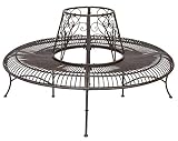Gartenbank Baumbank Bank Garten Möbel Mobiliar Eisen braun 146cm