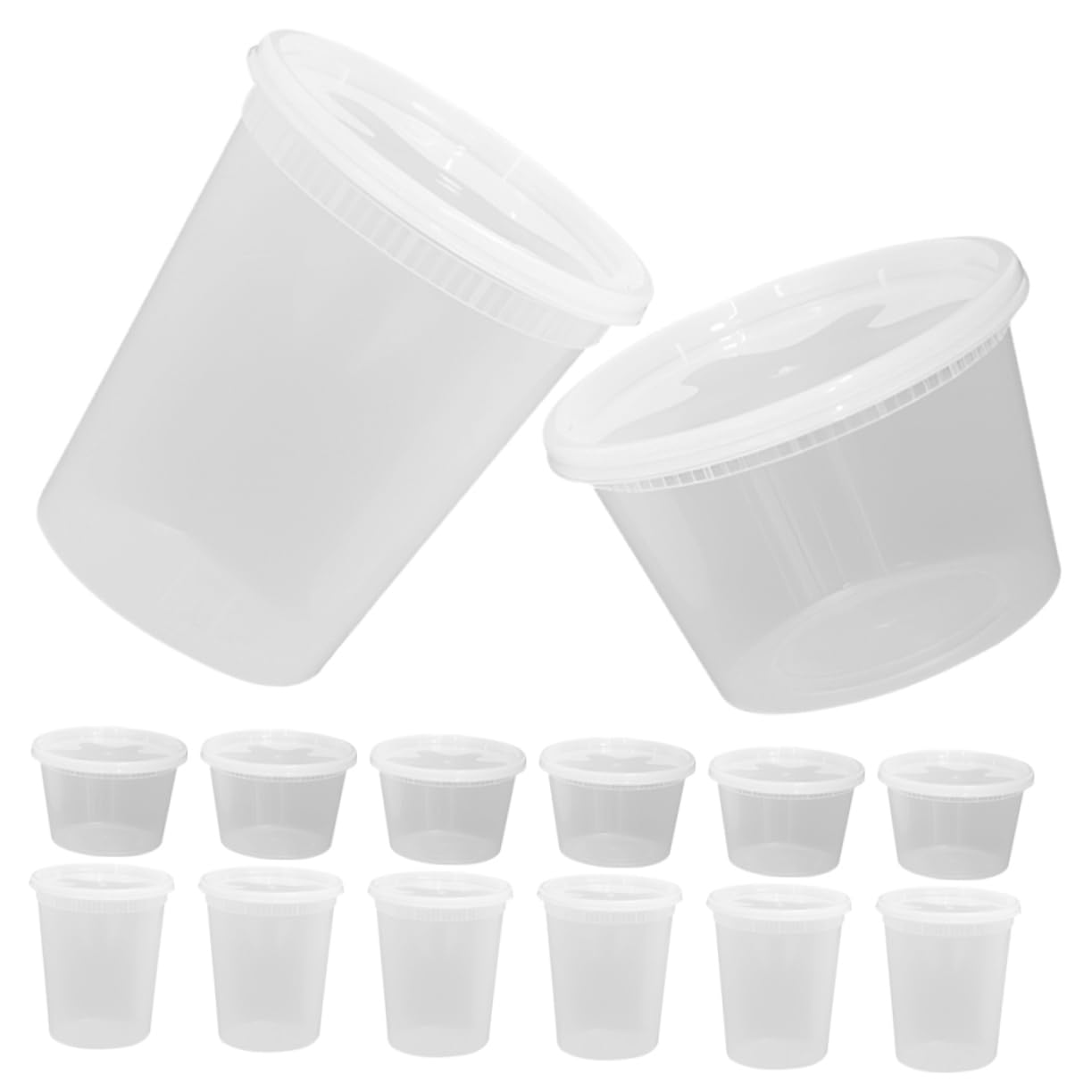 NAMOARLY 50pcs Takeaway Box Juices Drinks Beverages Take-out Cups with Lids Takeout Soup Containers Sturdy Soup Cups Single Use Soup Cups Dessert Cups To Go Hot Soup Bowls Portion Cups Pp