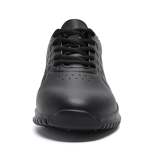 ENLEN&BENNA Non Slip Shoes for Women Food Service, Kitchen Chef Oil-Proof Slip Resistant Work Shoes Waterproof Comfort Lightweight Sneakers with Lace Up Black4