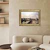 European City Landscape Panorama Poster Vintage Gold Framed Elegant Canvas Print Wall Art Painting Pictures Wall Decor Minimalist Aesthetic Home Decor Living Room Bedroom Office (Vintage Gold Framed,8"L x 12"W) #4