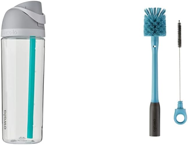 Owala FreeSip Tritan 25 Oz Water Bottle with Straw + Bottle Brush and Straw Brush