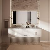 Bell+Modern Sonoma 72 in. x 22 in. D Glossy White Double Bath Vanity and Carrara Marble Top