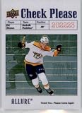2022-23 Upper Deck Allure Check Please #CP-7 Eeli Tolvanen Nashville Predators Official NHL Hockey Card in Raw (NM or Better) Condition