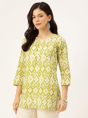 Image of feranoid Printed Top with Round Neck & 3 /4 Sleeves (S-XXL)