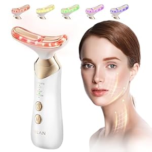 24K Gold Face Massager Lifting Device,ANLAN Face Sculpting Device with 5 Light Therapy,Facial Massager Electric Anti Aging 4 Modes 42±3°C for Neck, Jaw, Cheek,EMS Lymphatic Drainage Massager Face