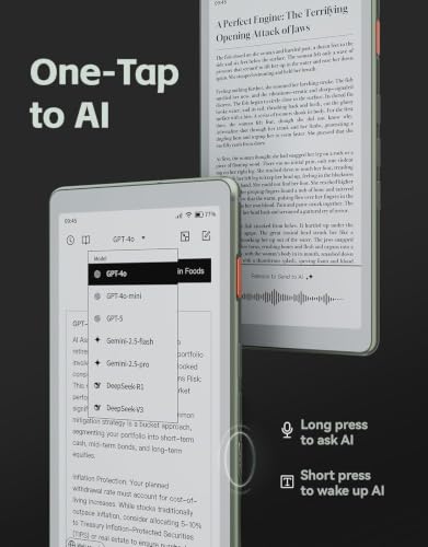 Image of Viwoods Ai Paper Reader 6.13 inch Carta 1300 E-Ink Electronic Ink Display 4G / Wi-Fi 2.4G & 5.0G / BT 5.0 (White)