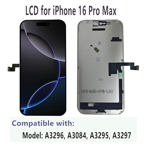 Image of MP+ for iPhone 16 Pro Max Screen Replacement,[Face ID] 3D Touch Screen Display Digitizer Assembly with Waterproof Adhesive Tape and Repair Tools Kit | Display Digitizer Assembly with Face ID Support, Haptic Touch, Repair Tools and Waterproof Adhesive