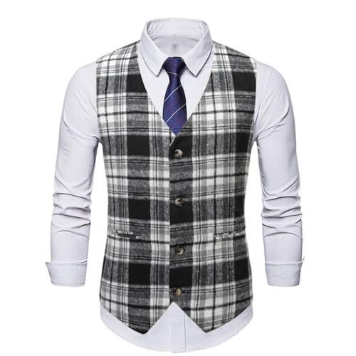 Chaleco a cuadros para hombre ropa de fiesta elegante gala
