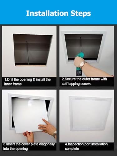 Stainless Steel Touch Latch Access Door for Bathroom & Kitchen, 4-30" Outdoor BBQ Island Panel, Small Pop-up Drywall Inspection Hatch (36x40)