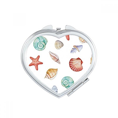 Miroir de poche illustré vert pétoncle un accessoire compact et mignon