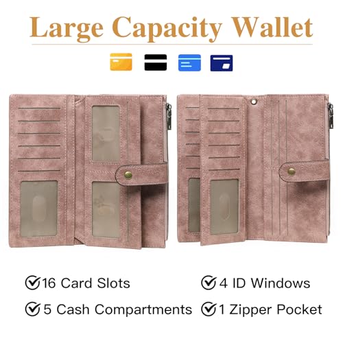 Image of GOIACII Women's Wristlet Wallet Pink