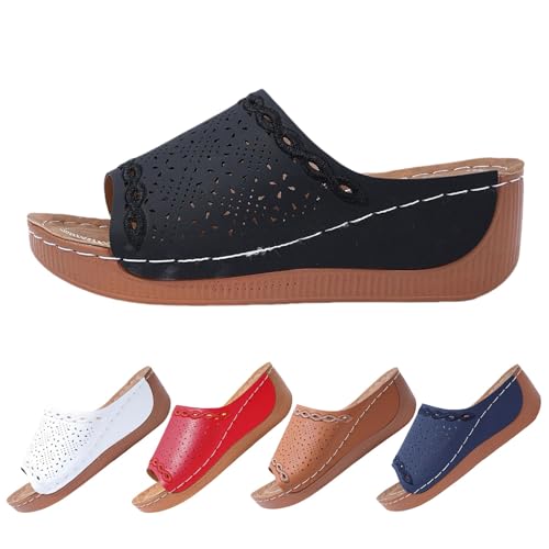 Generisch Sandalias de mujer ortopédicas ligeras con soporte para arco, sandalias transpirables para mujer, sandalias de plataforma cómodas pantuflas de verano con punta abierta, zapatos de yoga