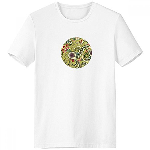 T-shirt blanc manches courtes homme motif plume paon abstrait multicolore XXL