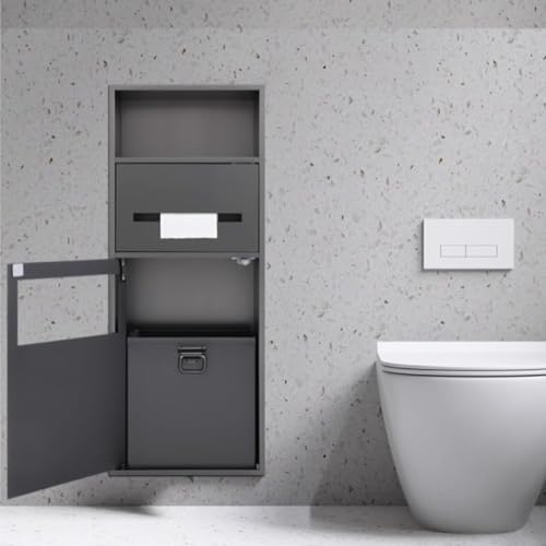 Support de rangement de douche encastré noir anti-encombrement - 5