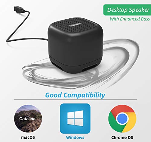[Upgraded] USB Computer Speaker, PC Speakers for Desktop Computer, Small Laptop Speaker with Hi-Quality Sound, Loud Volume and Rich Bass - Thumbnail 4