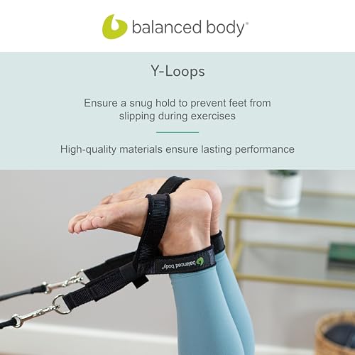 balanced body y loops pilates footstraps with d rings comfortable accessories for pilates equipment workout equipment for home gym or studio use 1 pair