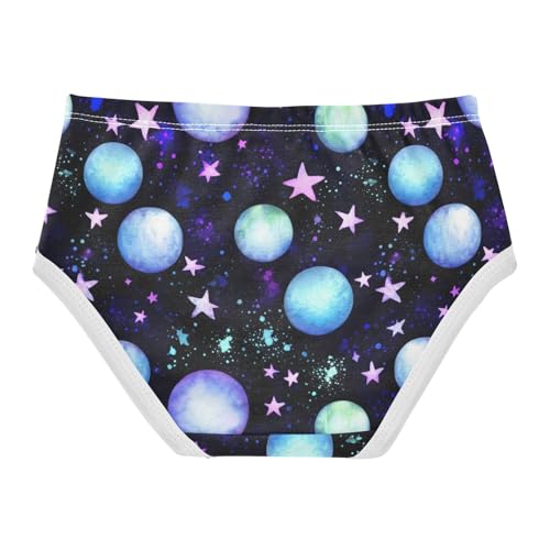 Joisal Cotton Toddler Underwear Floral Watercolor Planets Cute Panties Girl Funny Briefs Girls Undies 2t2