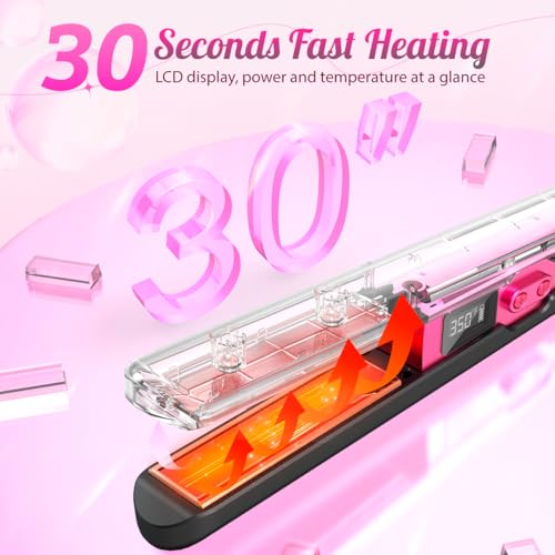 Sunwhisper KF-HLQ01 Cordless Hair Straightener Flat Iron Curler Combo thumb #3