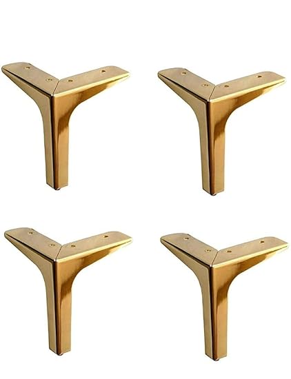 WCKART Decor Sofa Hardware Leg 4 Inch / 10 Cms Sofa Furniture Golden Glossy Finish Stainless Steel Heavy Model Y Design Sofa Leg Set of 4