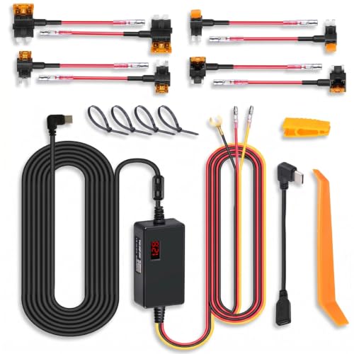 Dash Cam Smart ACC Hardwire Kit Tipo C de 12V 24V a 5V con cable de cargador y LED de protección
